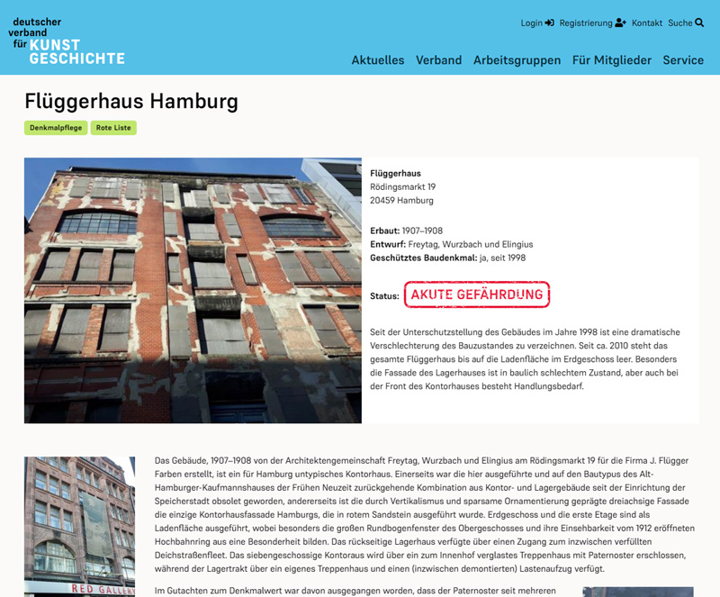 Gerettet samt Paternoster: das Flueggerhaus in Hamburg