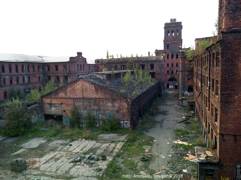 Treugolnik, einst groesste Gummischuh-Fabrik verlassen und verfallen, Foto: Martin Schramme, 2018