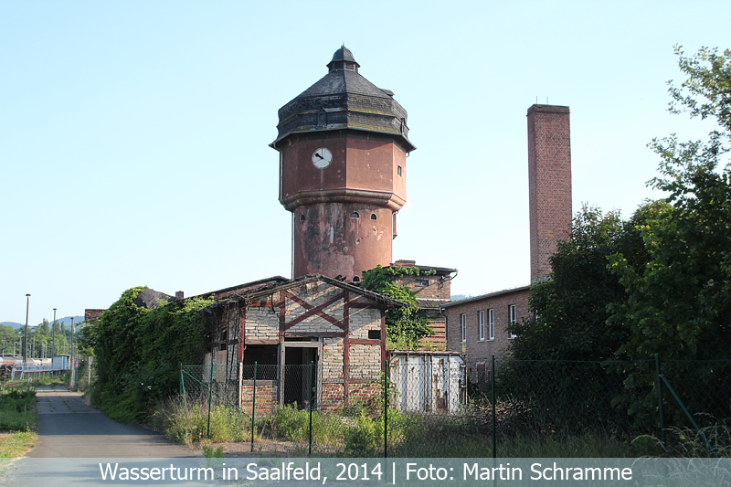 Saalfeld Wasserturm am Bahnhof, Foto: Martin Schramme, 2014